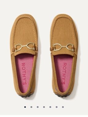 NWT Rothy's Camel Canvas “Double Bit Driver” Loafers